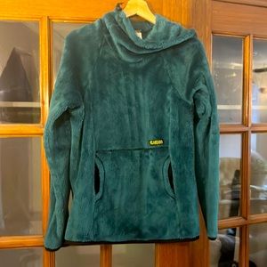 Melanzana Size Large Dark Teal Soft Fleece Hoodie
